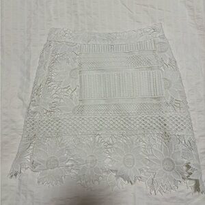 Topshop White Lace Mini Skirt
